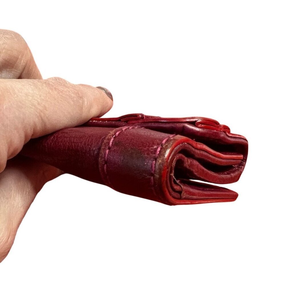 Chloé Burgundy Leather Snap Closure Wallet - Picture 9 of 16